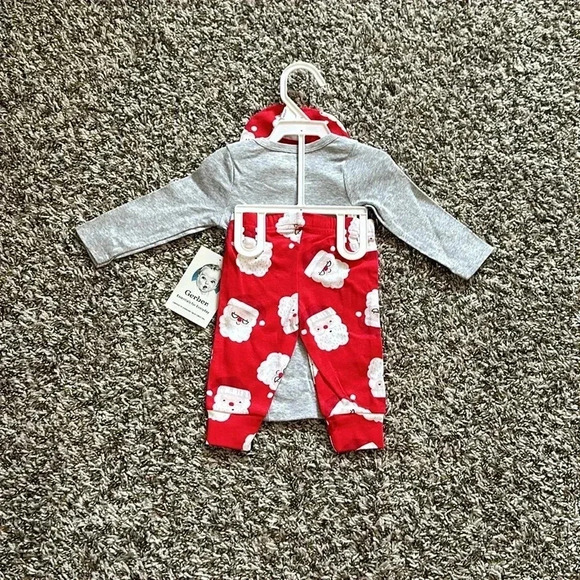 Gerber Baby 3 Pc Holiday FA LA LA Pants Set Size 0-3 Months NWT - Picture 2 of 3
